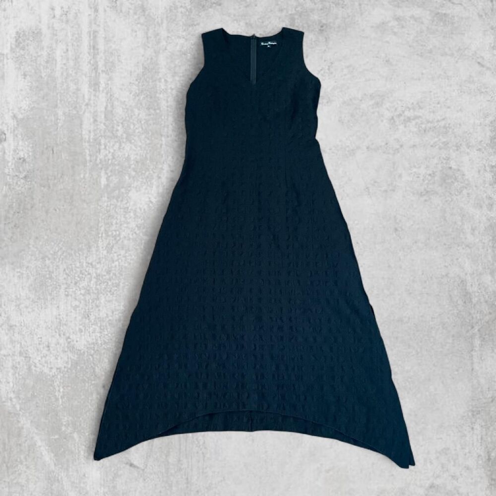 Courtney Washington Crinkle Asymmetrical Maxi Dress XL Made in USA